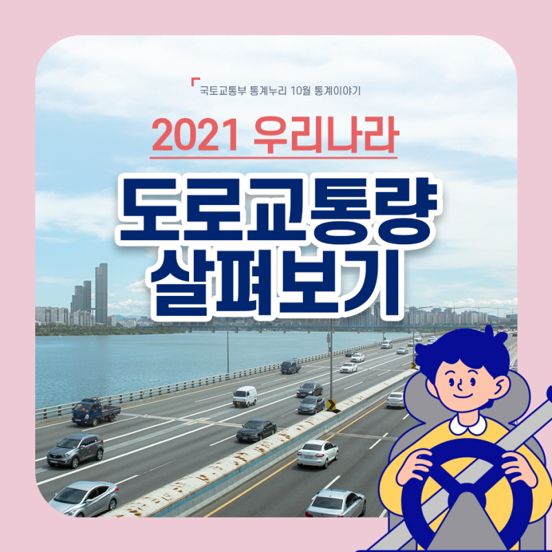 [국토교통부카드뉴스] 2021 우리나라 도로교통량 살펴보기